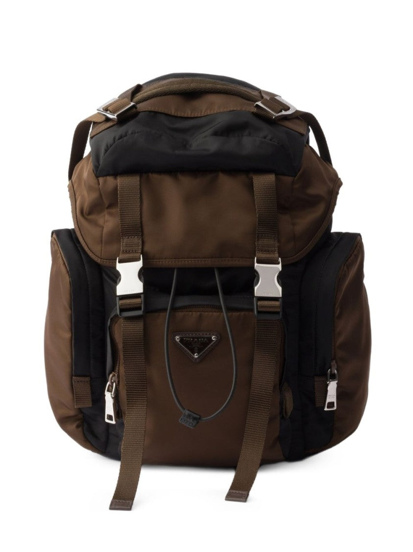 Prada Black Re-Nylon Leather Multiple Pockets Backpack