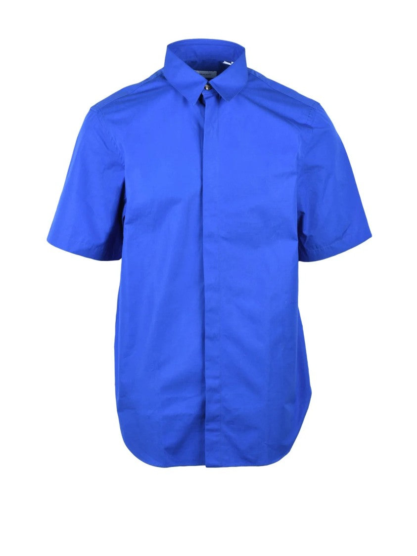 Ferragamo Blue Cotton Shirt