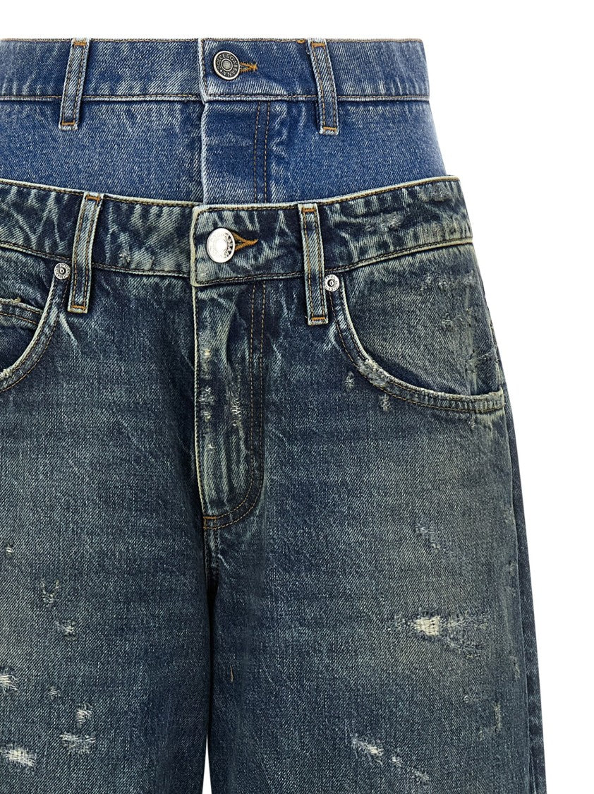 Dolce & Gabbana Wide Leg Stonewashed Denim Jeans