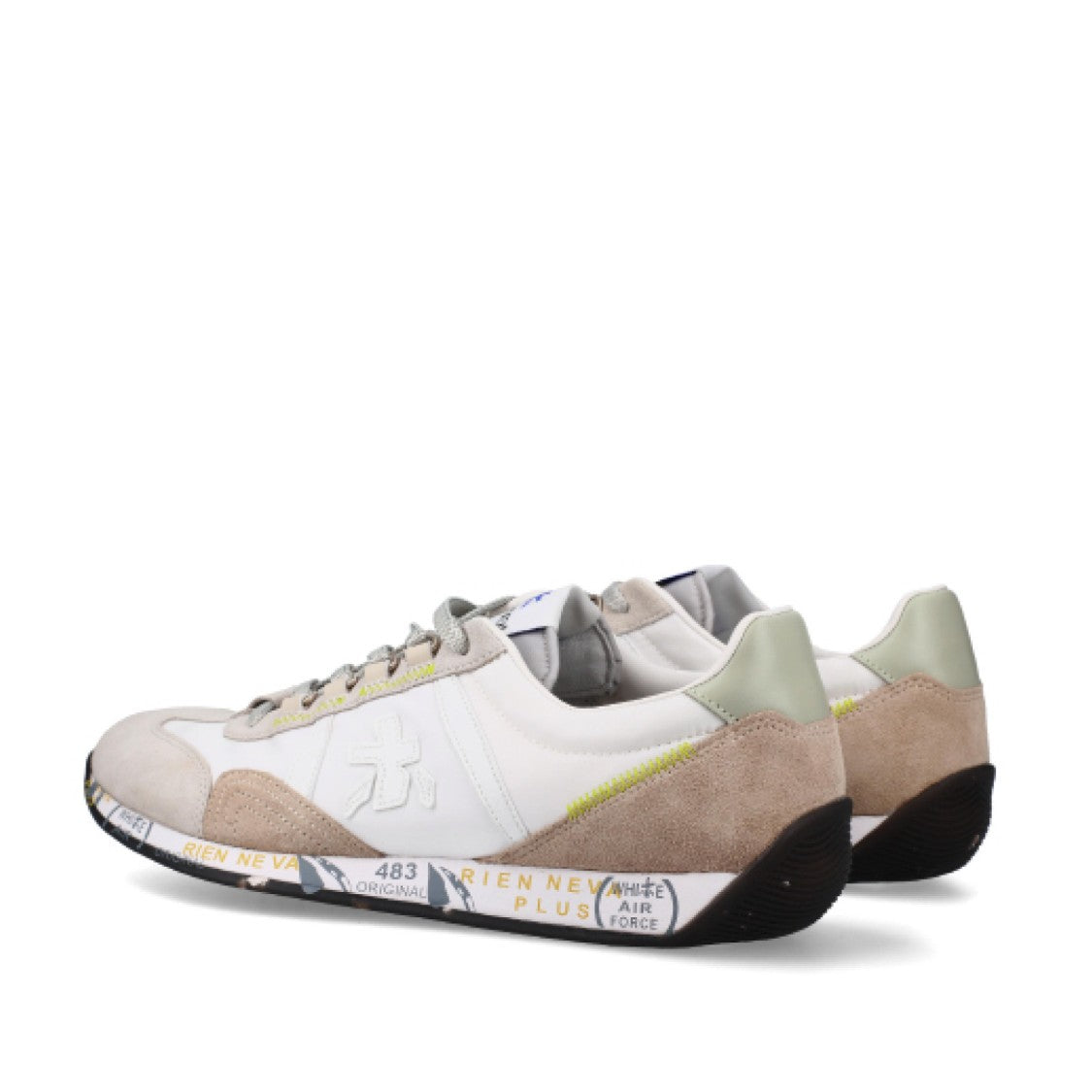 Premiata Suede And Technical Fabric White Jackyx Sneakers