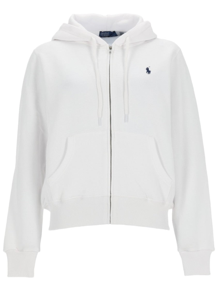 Polo Ralph Lauren Cropped Zip-Up Logo Cotton-Blend Hoodie
