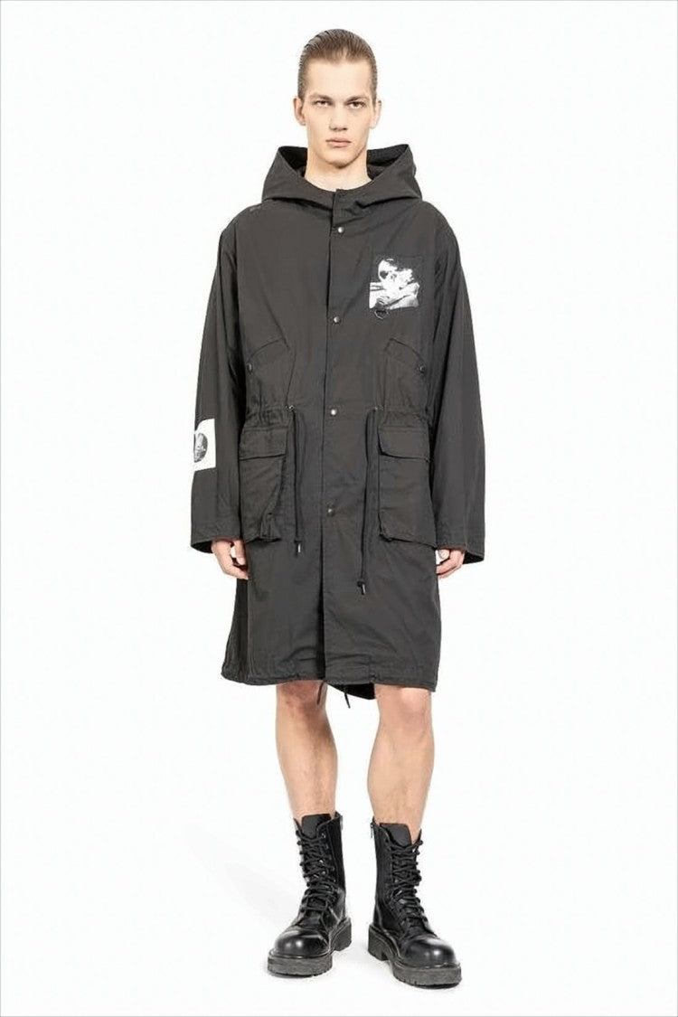 Undercover Hooded Trench Coat With Relaxed Fit