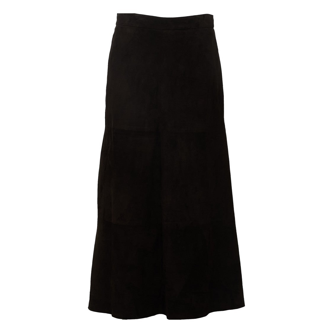Max Mara Blooming Long Flared Suede Maxi Skirt