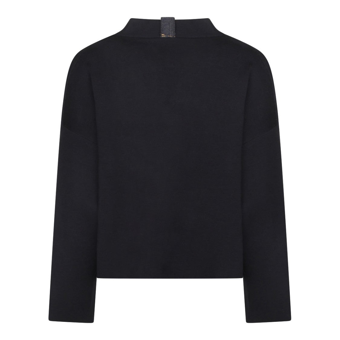 Fabiana Filippi Navy V-Neck Zip Knit Top