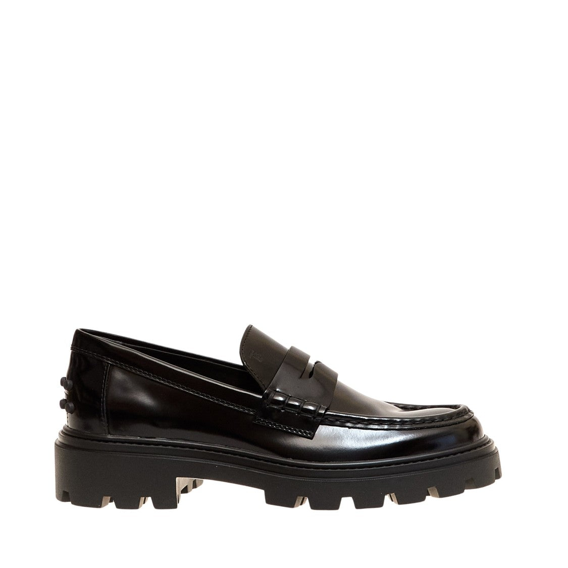 Tod's Black Brushed Tank Moccasin