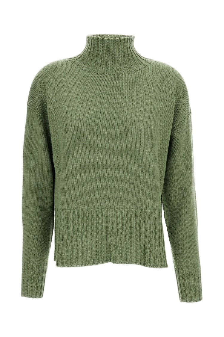 Drumohr Ribbed High Neck Turtleneck Sweater In Merino Wool