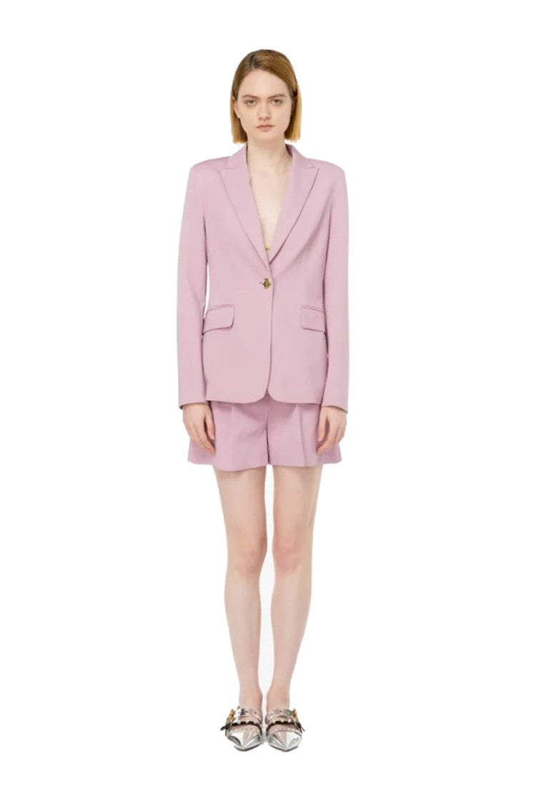 Pinko Pink Polyester-Elastane Peak-Lapel Blazer