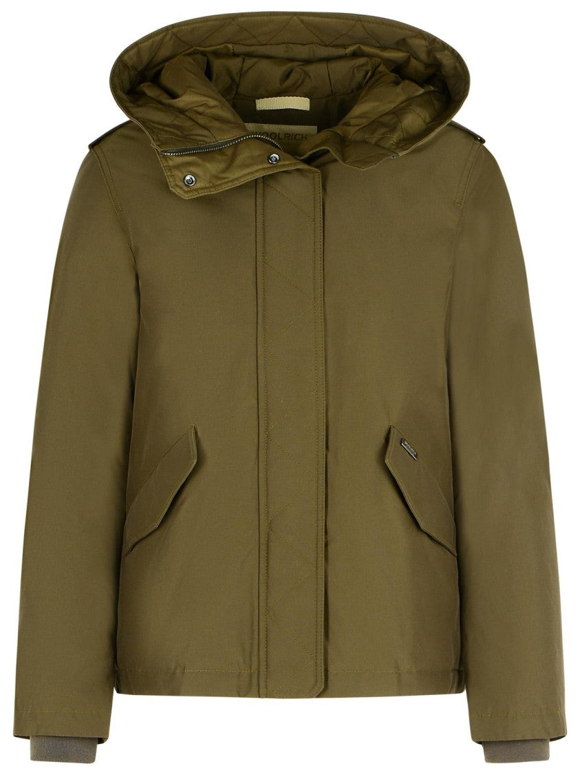 Woolrich John Rich & Bros 'Military' Padded 'Ramar Cloth' Green Hooded Jacket