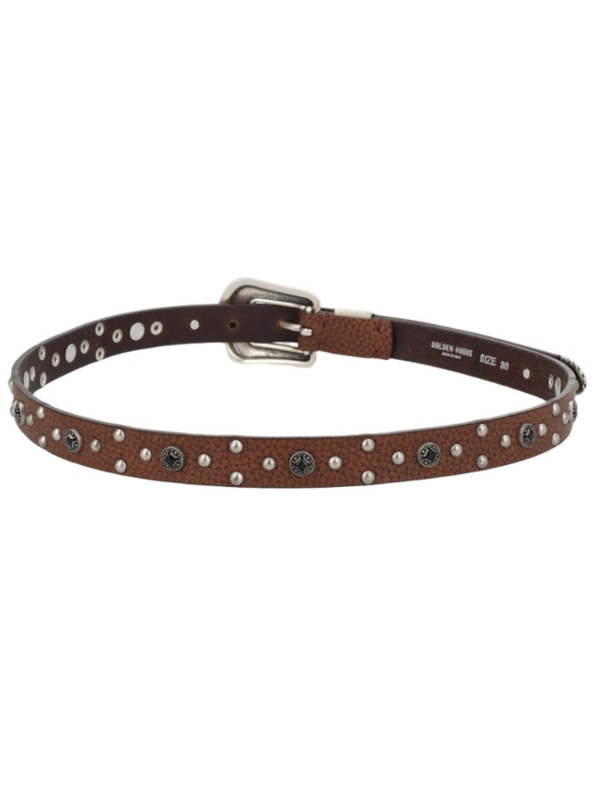 Golden Goose Slim Brown Cow Leather Belt