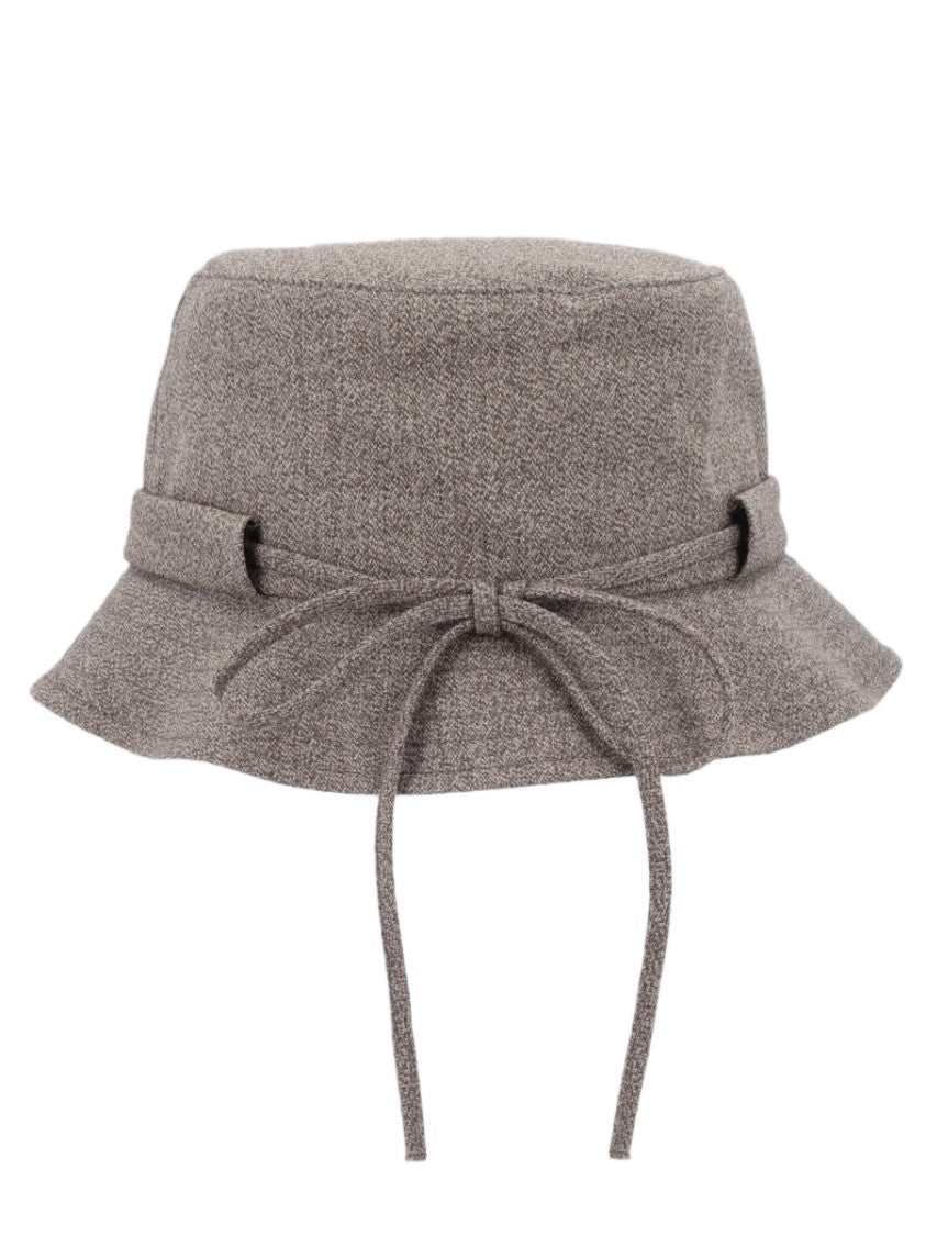 Jacquemus Brown Textured Logo Cotton Bucket Hat