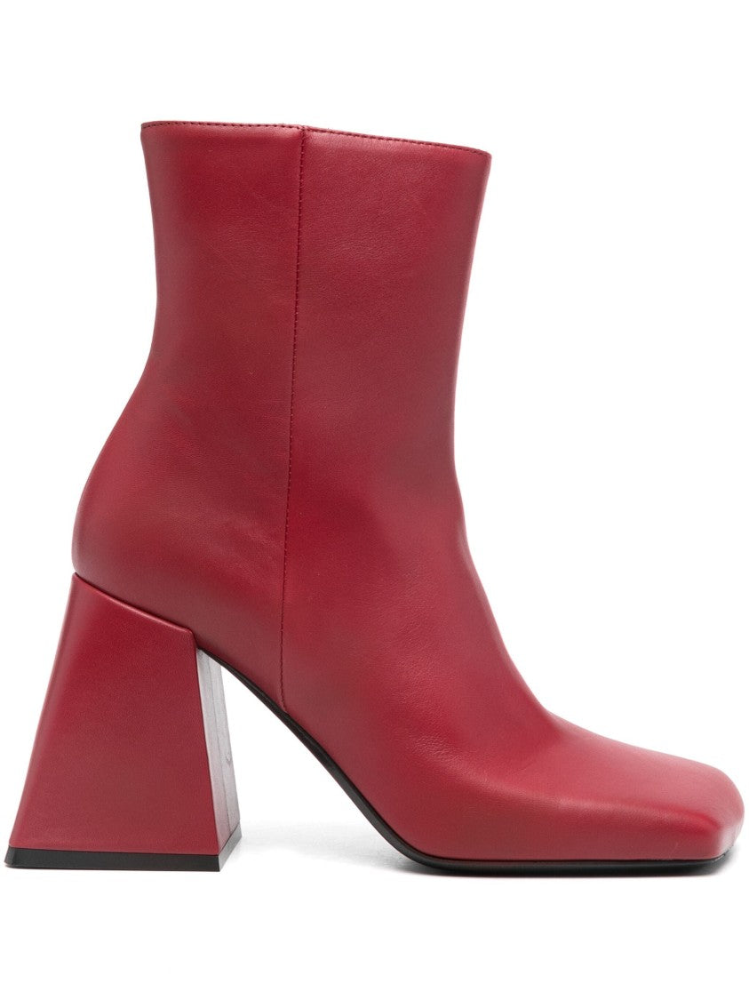 Vic Matié Red Ankle Boots With Mid Block Heel