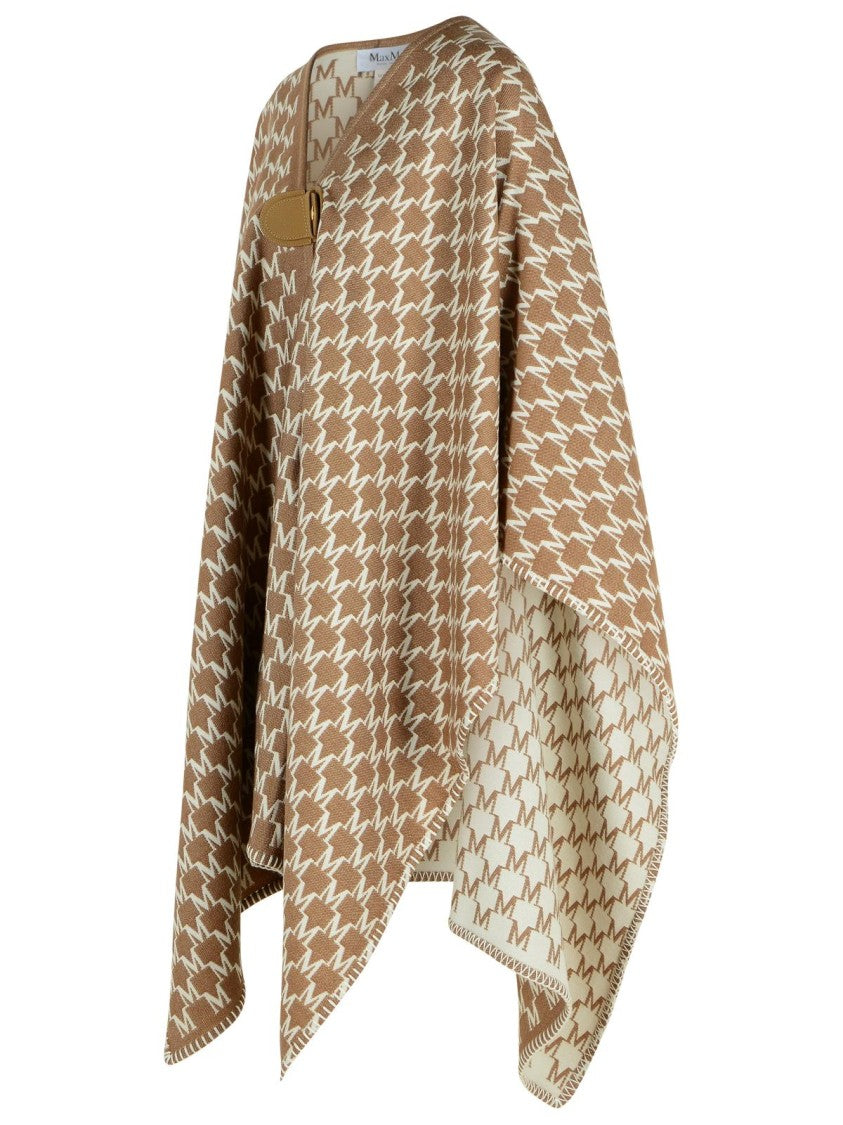 Max Mara 'Editti' Hood In Virgin Wool And Brown Cotton