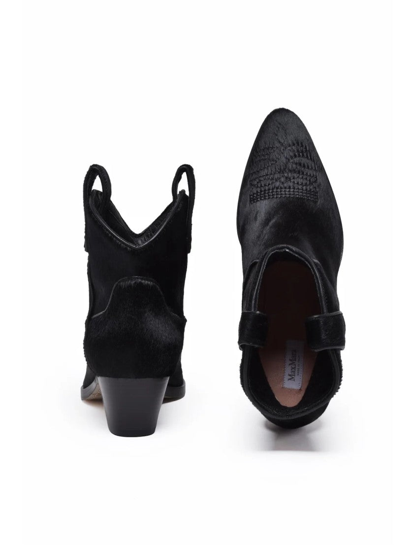 Max Mara Black Pony Leather Atri Boots