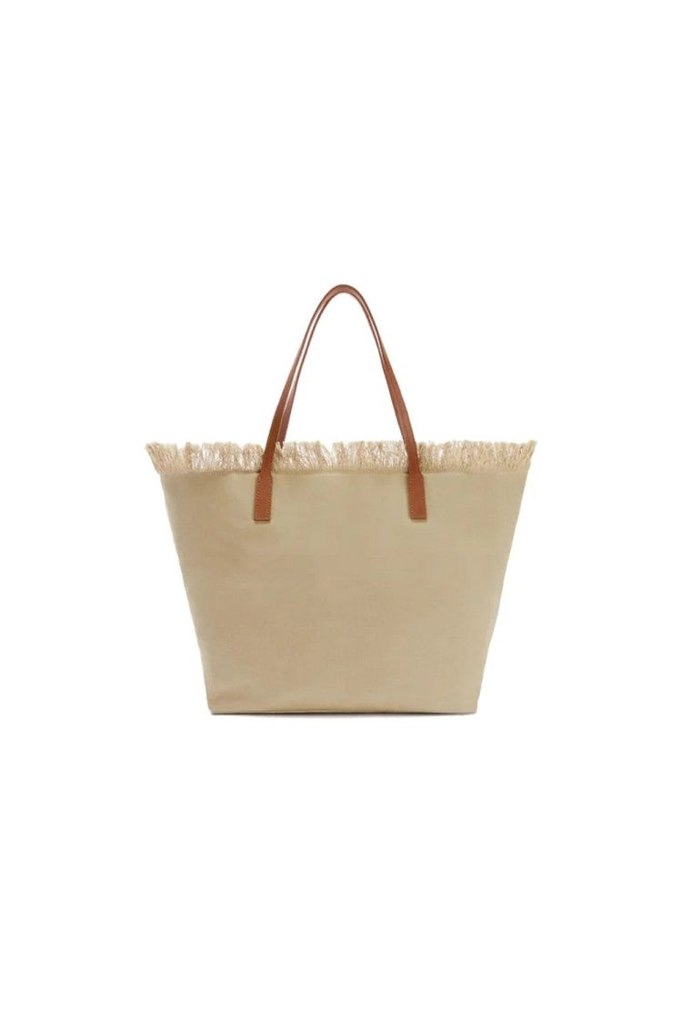 Mc2 Saint Barth Trapezoidal Tote Bag With Fringed Trim
