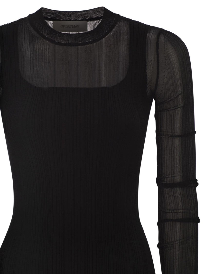 Sportmax Spxcaro - Short-Sleeved Dress In Stretch Viscose