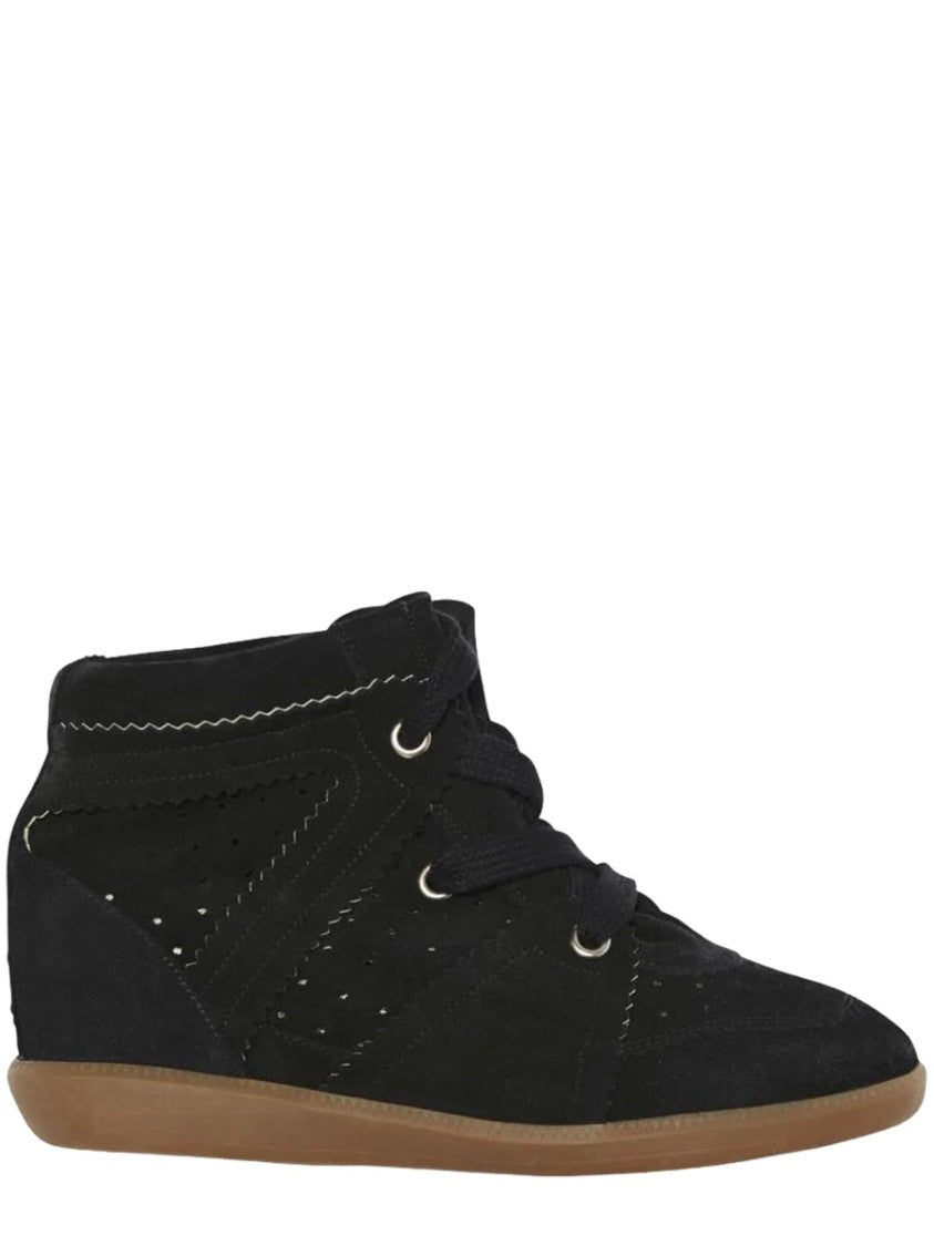 Isabel Marant Bobby High-Top Black Cow Leather Sneakers