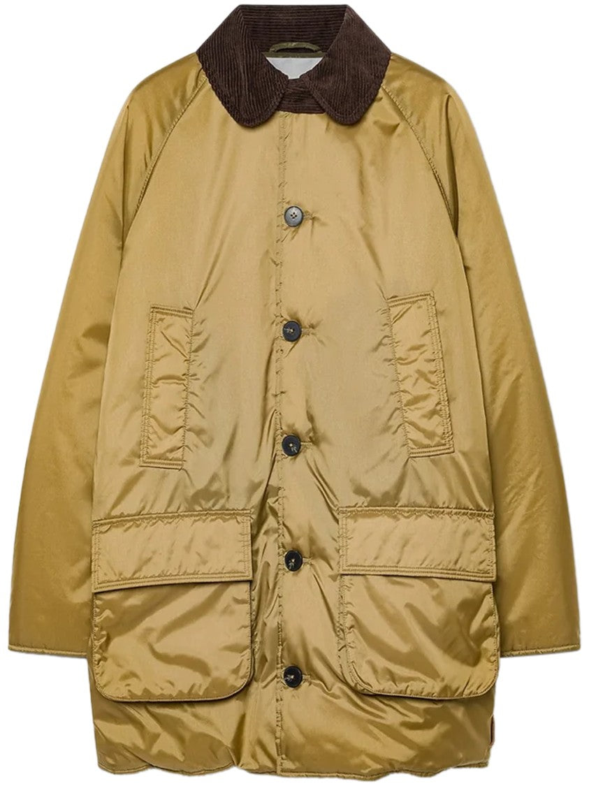 Forte Forte Nylon Midi Jacket With Corduroy Details And Adjustable Straps