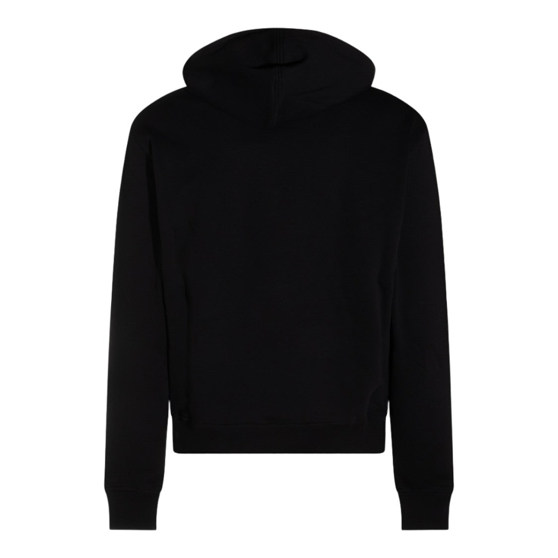 Ami Paris Minimalist Black Hoodie With Front Kangaroo Pocket