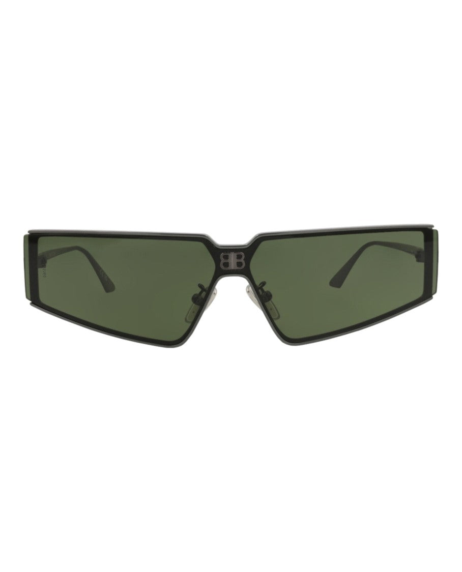 Balenciaga Square-Frame Metal Sunglasses With Minimalist Design