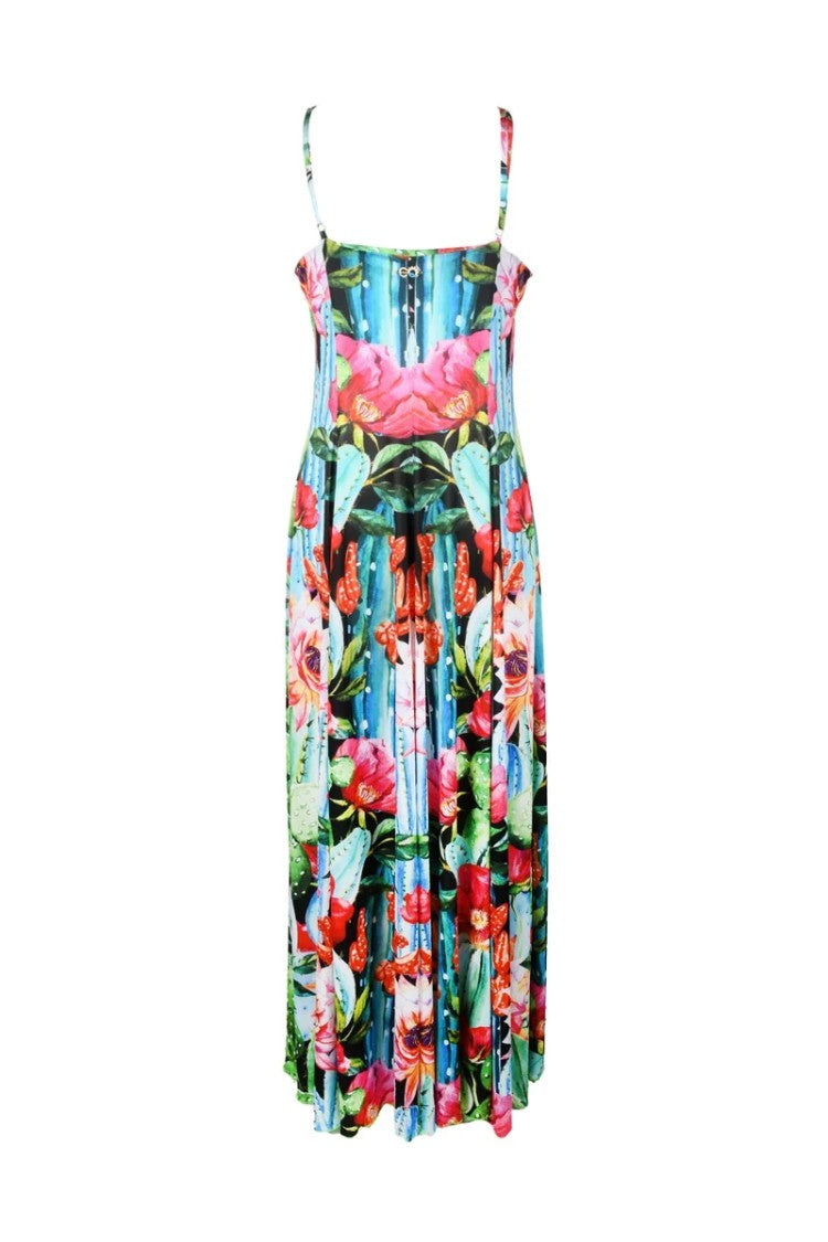 Cq Raggi Multicolor Long Dress Lycra
