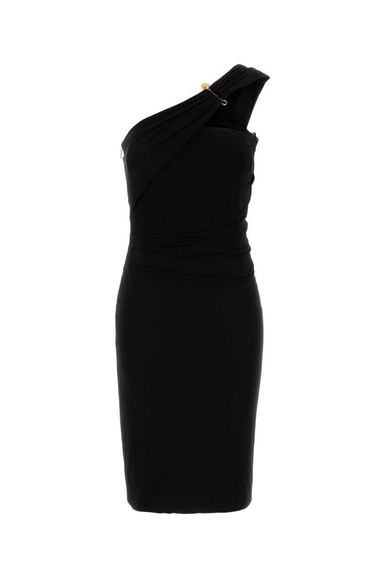 Versace Black Crepe One-Shoulder Dress