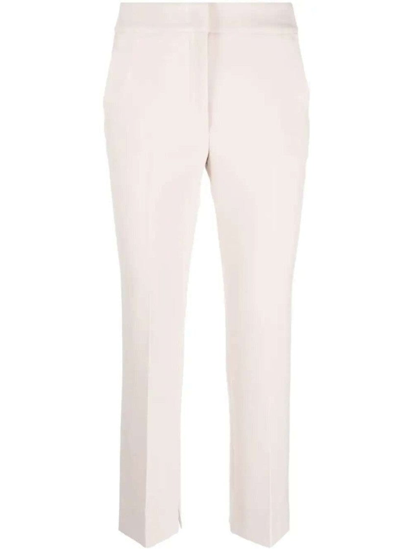 Peserico High-Waist Straight-Leg Beige Trousers