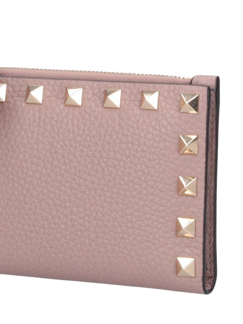 Valentino Pyramid Stud Mauve Cardholder