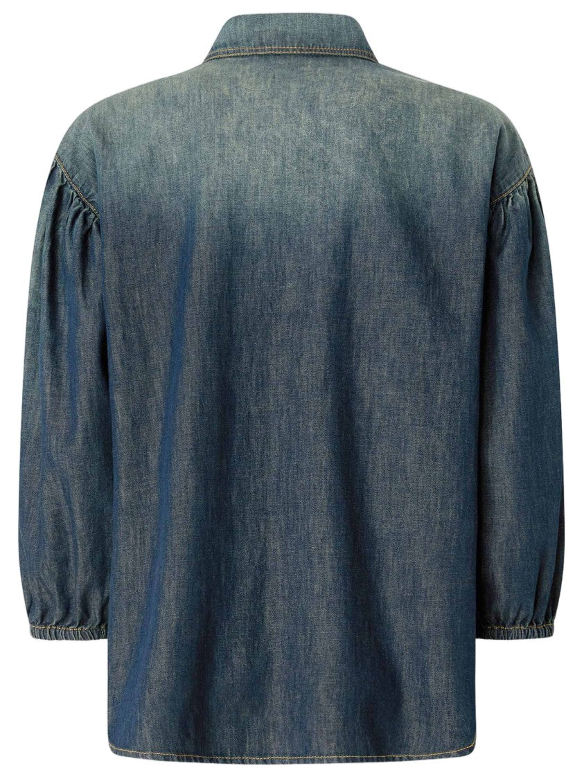 Pinko Washed Cotton Denim Shirt