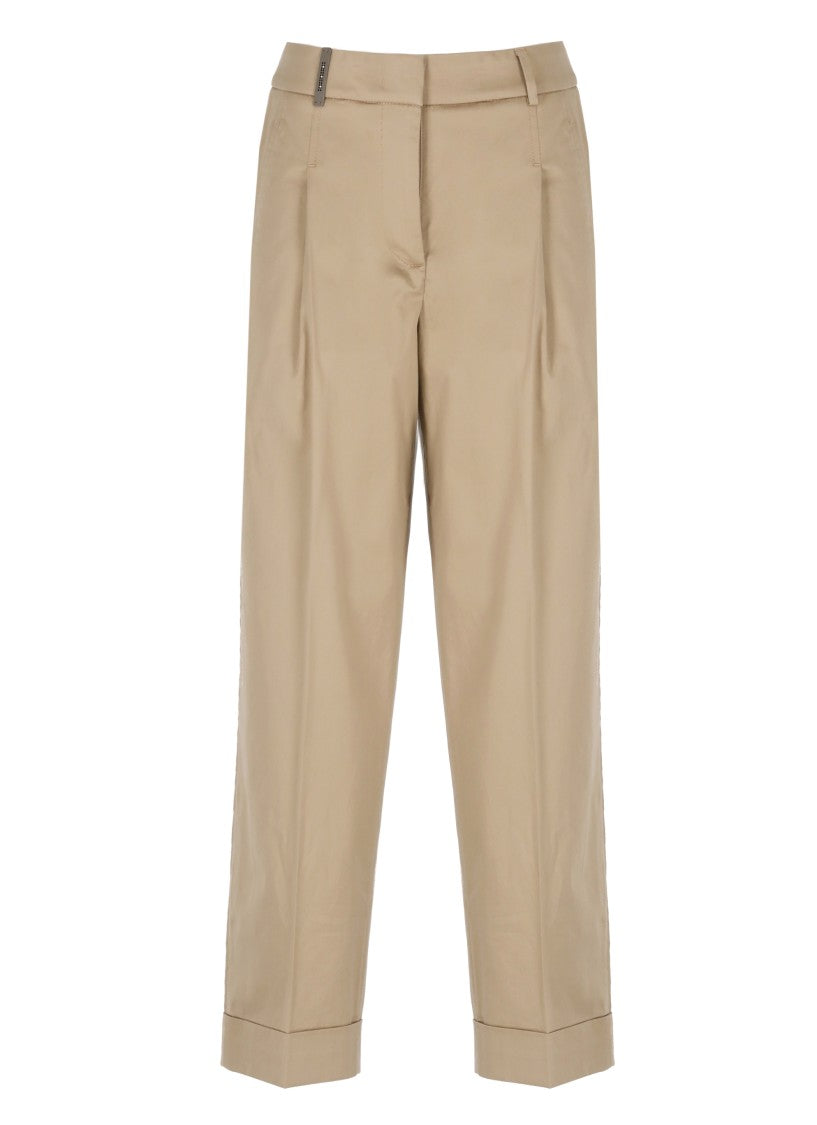 Peserico Brown Cotton Pants