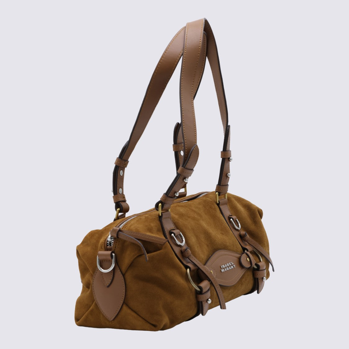 Isabel Marant Suede And Leather Bag With Zip Closure And Brand Patch