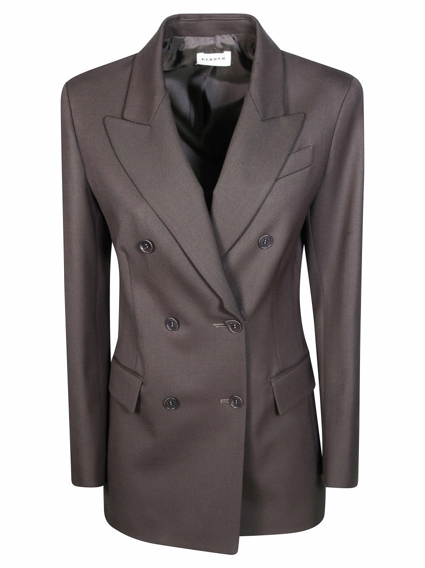 Parosh Sallia Double-Breasted Bi-Stretch Blazer