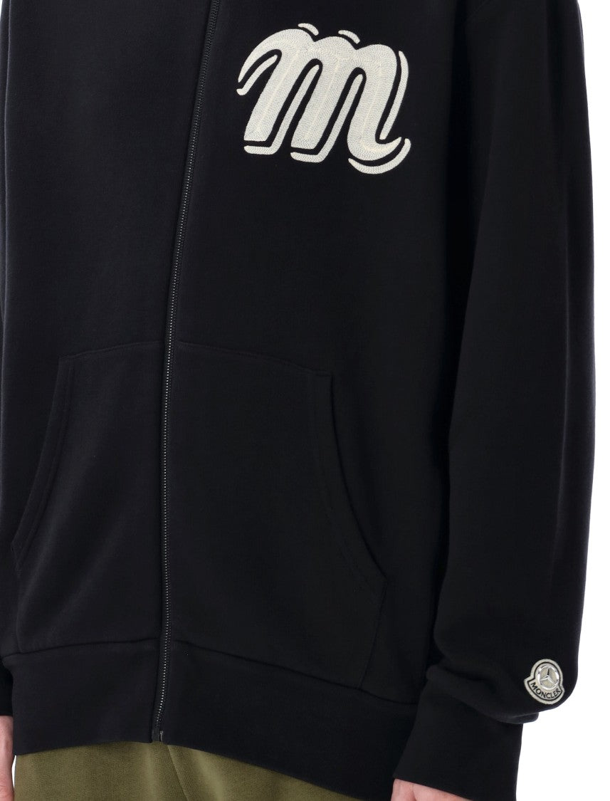 Moncler Genius Black Zip-Up Hoodie With Spacious Hood