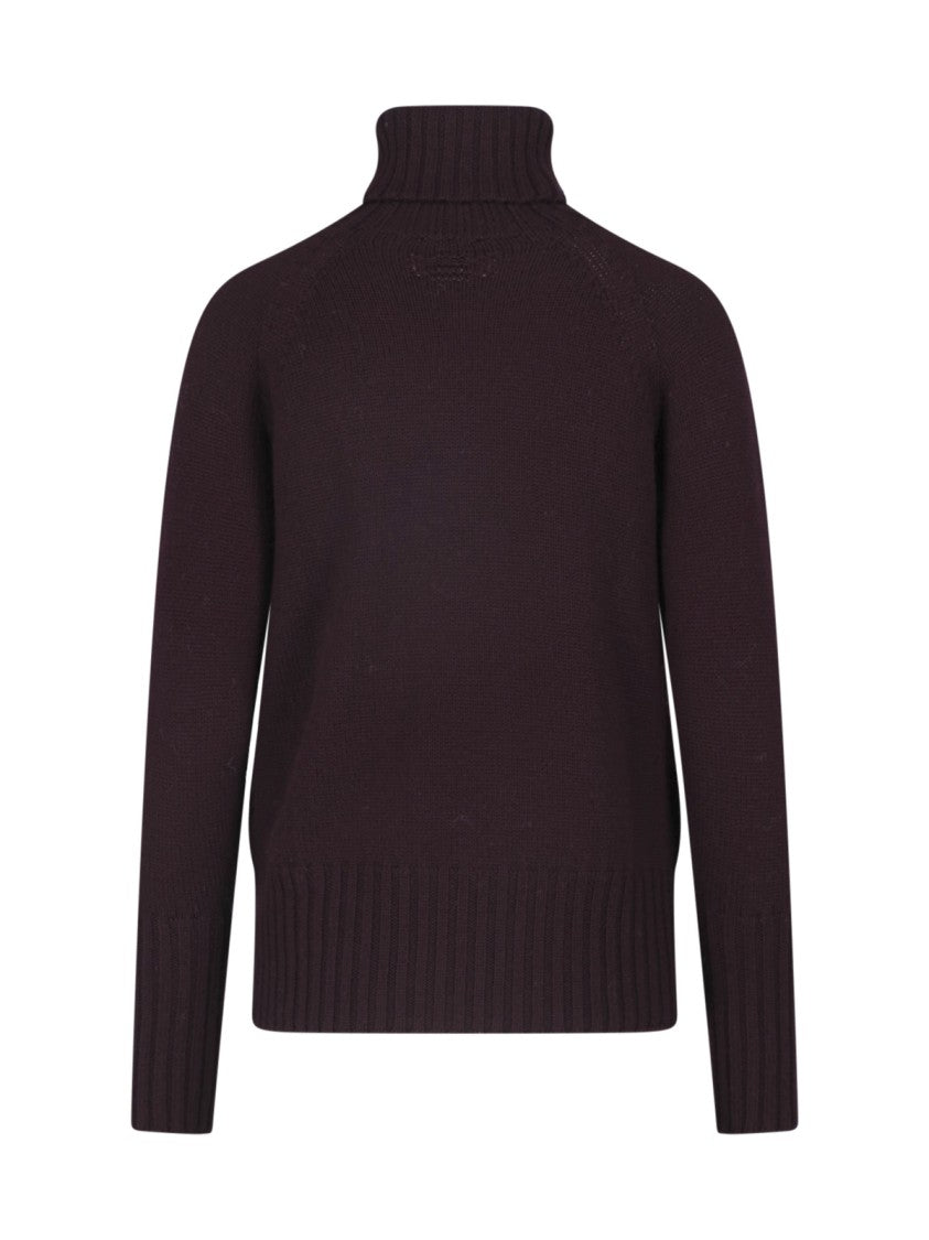 Drumohr Bordeaux Merino Wool Turtleneck Sweater