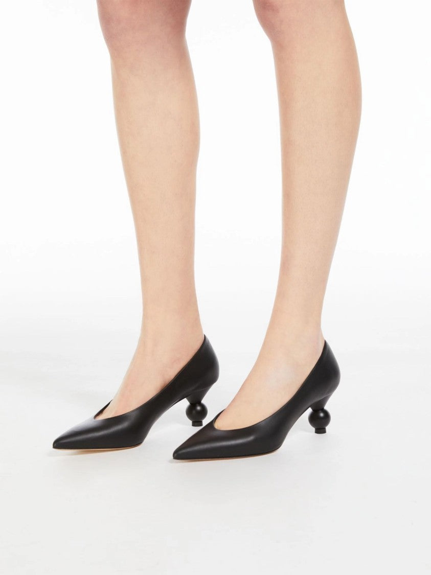 Max Mara Sculptural Low-Heel Black Pumps Crafted
