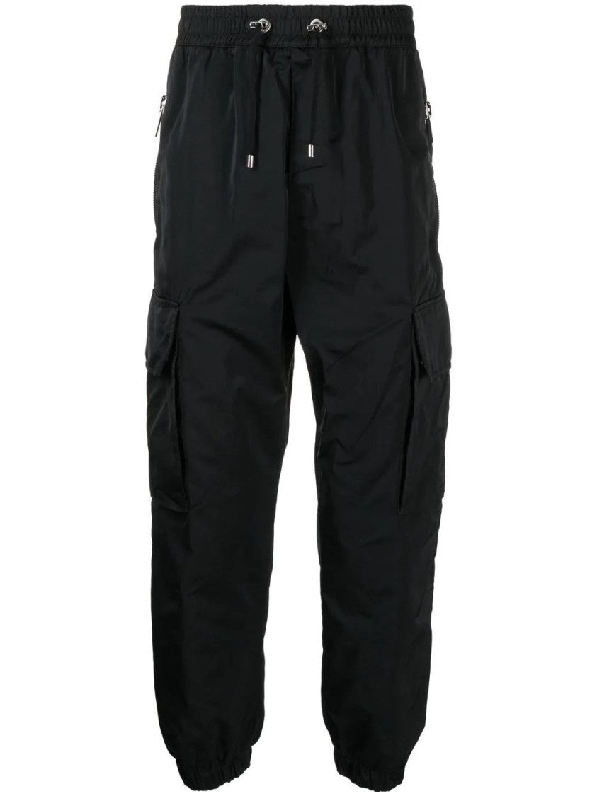 Balmain Straight Tailored Taffeta Cargo Trousers