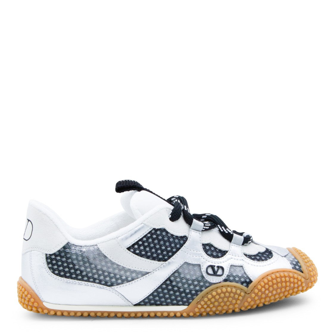 Valentino Garavani Sporty Design Sneakers With Black Mesh Accents