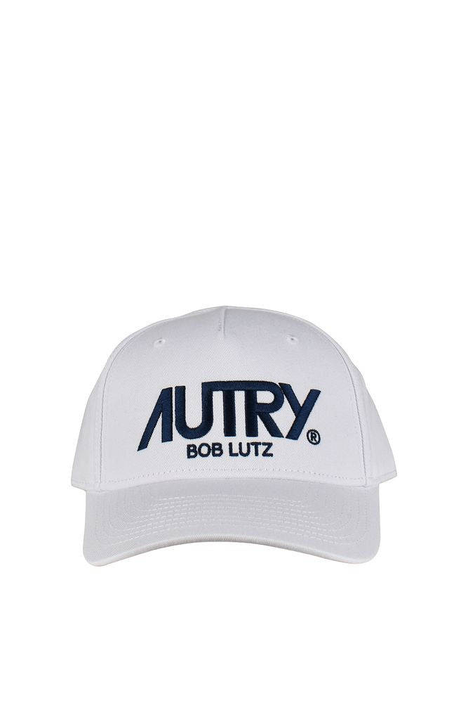 Autry Structured White Cotton Cap With Embroidered Logo