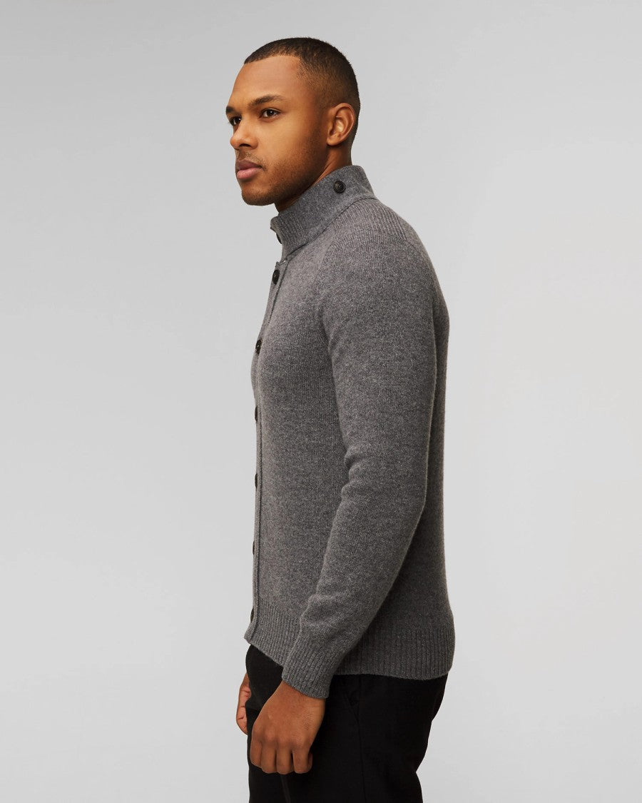 Paolo Fiorillo Capri Ribbed Collar Zip Cardigan With Button Closure