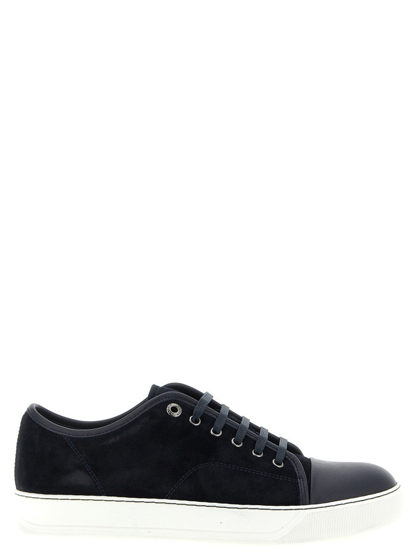 Lanvin Blue Suede And Nappa Low-Top Sneakers