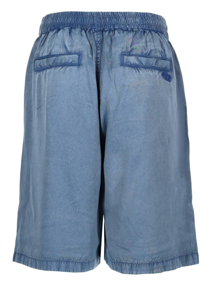 Diesel Washed Blue Viscose Jogger Shorts