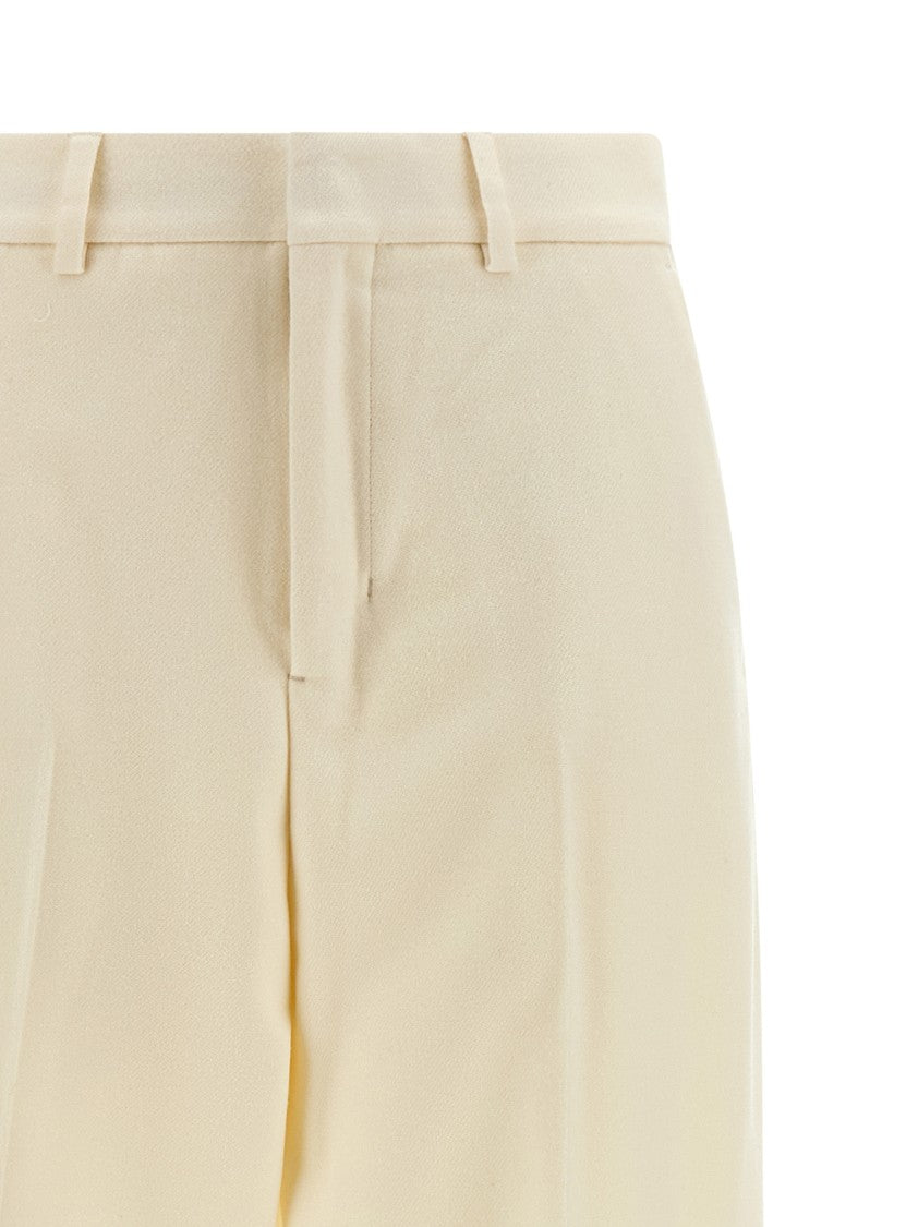 Ami Straight-Leg Wool Trousers With Stretched Pleat Detail