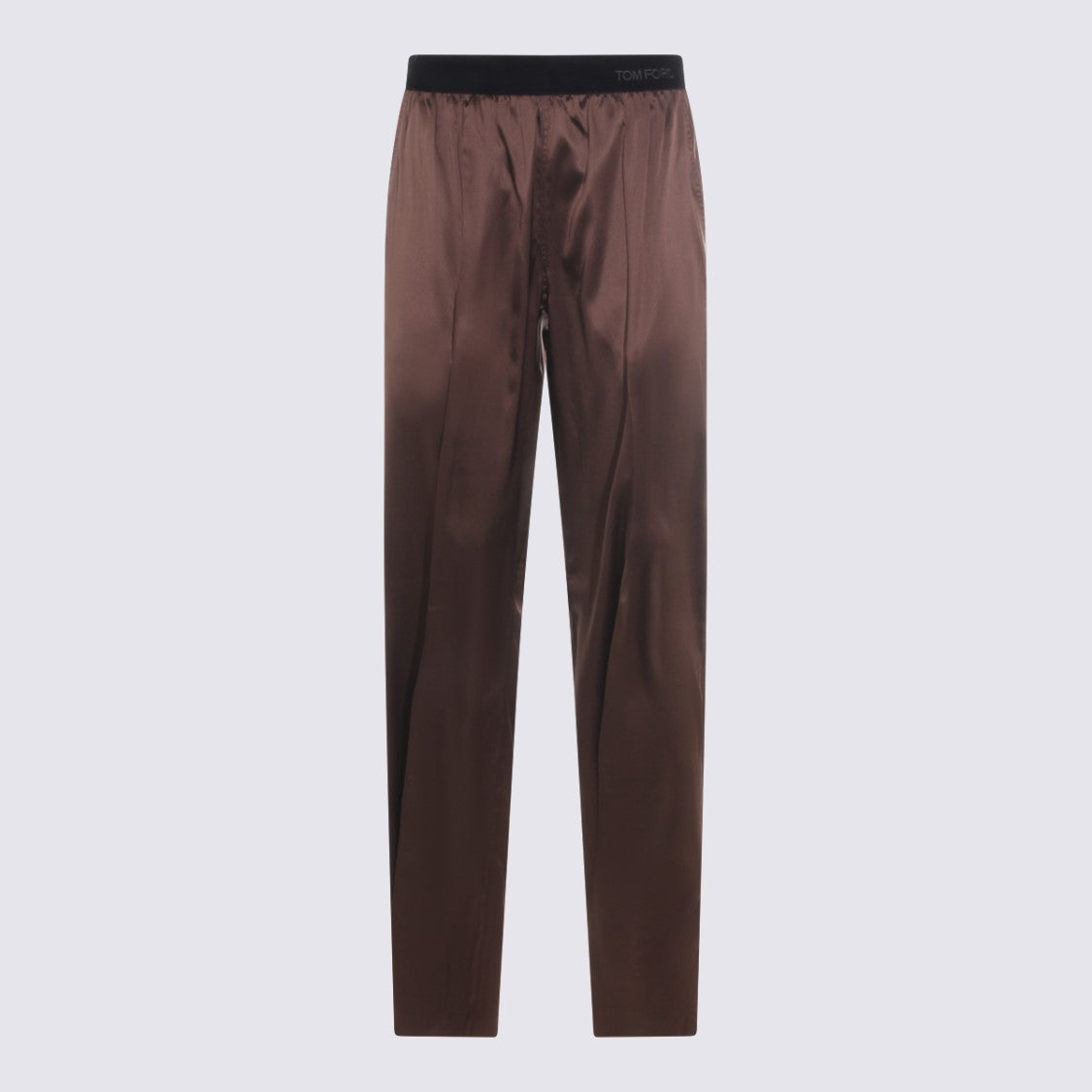 Tom Ford Straight-Leg Trousers In Shiny Brown Fabric