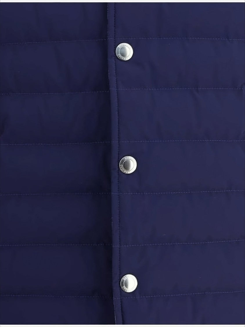 Brunello Cucinelli Quilted High-Collar Vest With Snap Button Closure