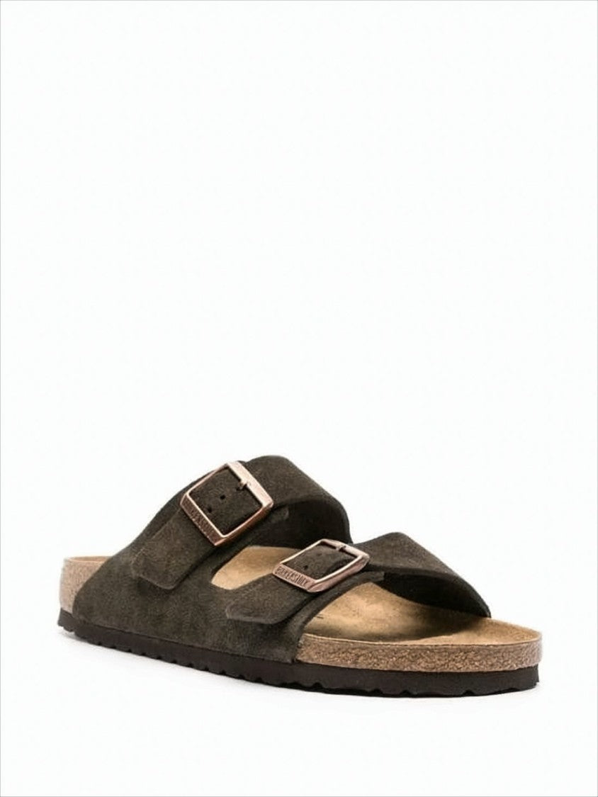 Birkenstock Brown Leather Mule Sandal With Adjustable Buckles