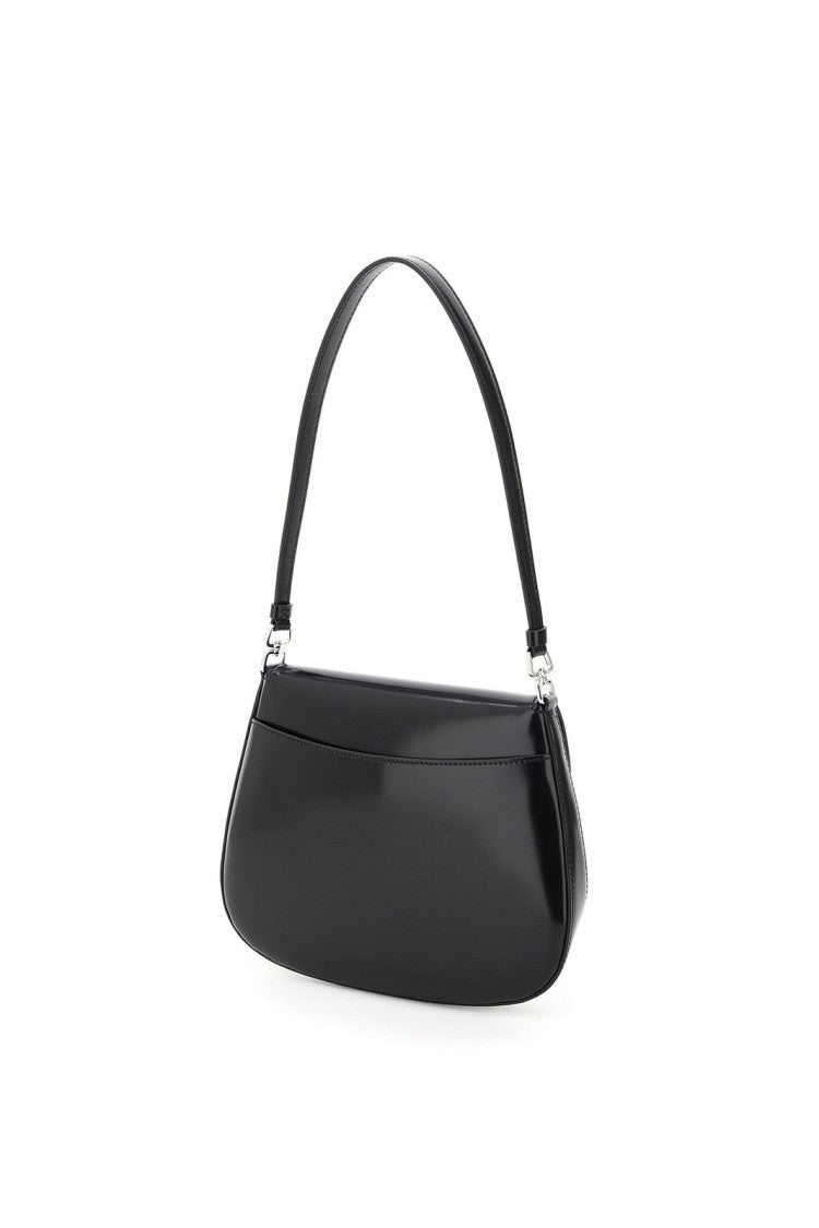 Prada Curved Black Shoulder Bag With Minimalist Design