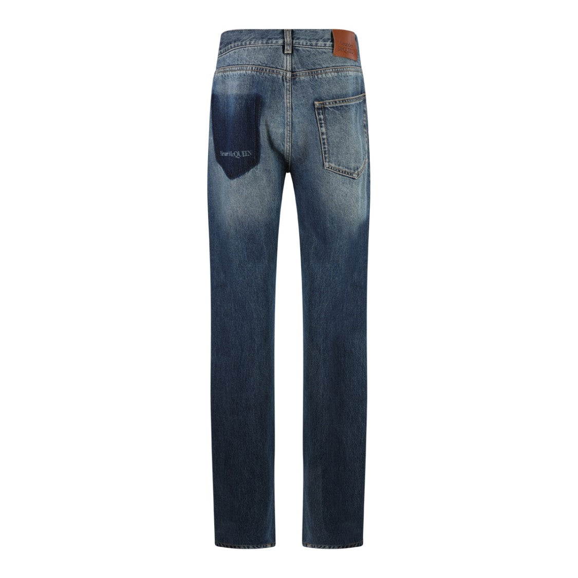 Alexander Mcqueen Classic Straight-Leg Denim Jeans With Signature Branding Detail