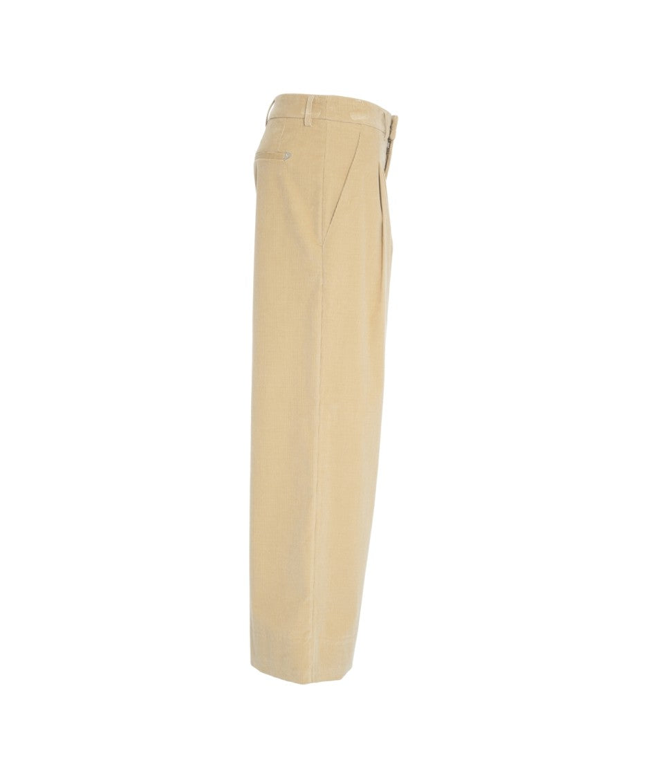 Dondup Pleated Trousers With High Waist And Wide Legs