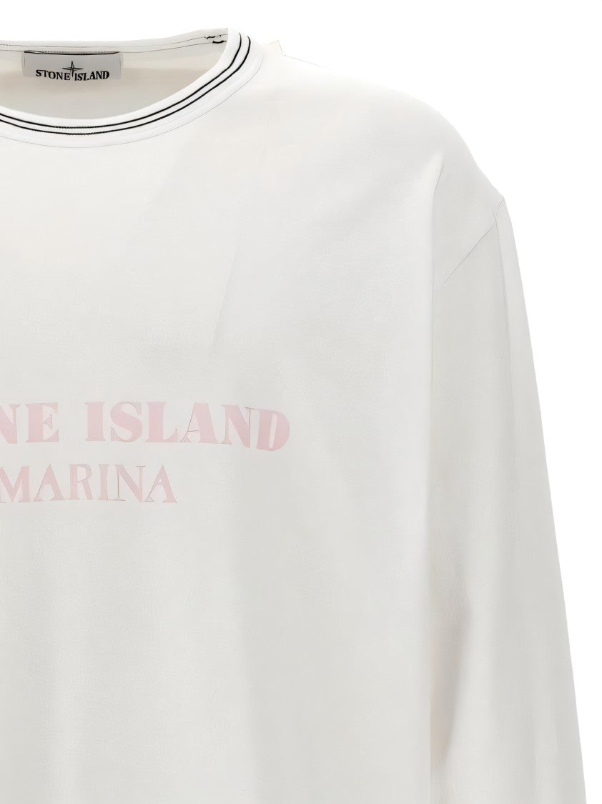 Stone Island White Long-Sleeve T-Shirt