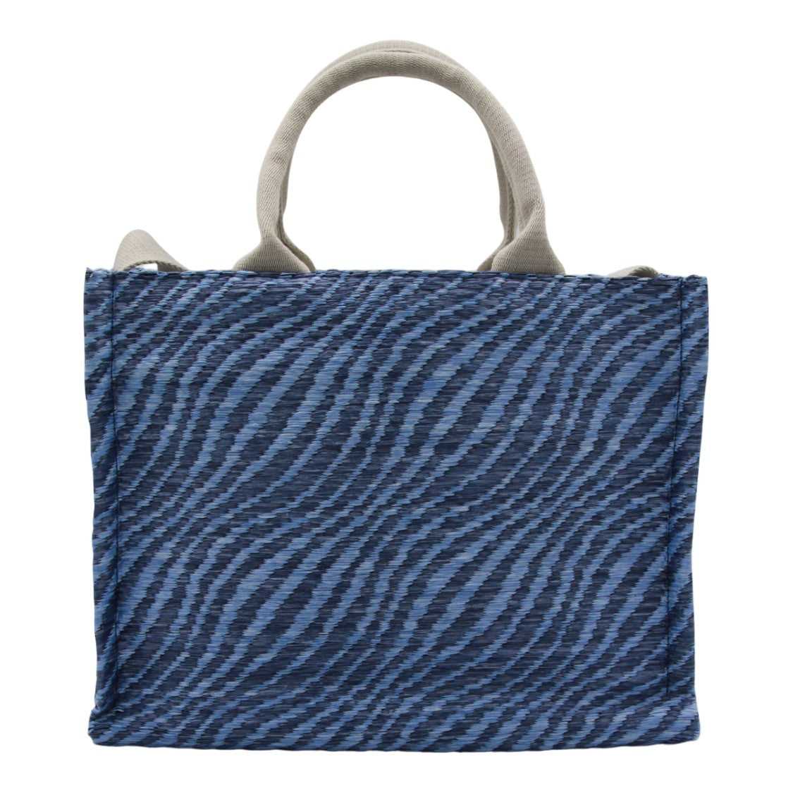Marni Textured Blue Tote Bag With Bold Embroidery