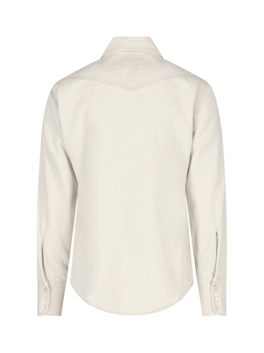 Maison Margiela Cream Cotton Denim Shirt
